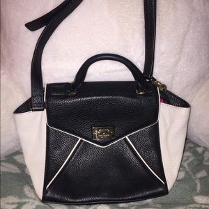 leather b&w Kate spade purse